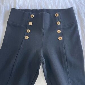 Black Pants with Button Detail
